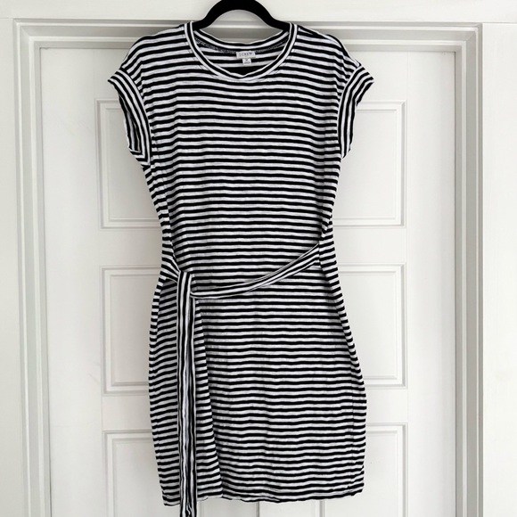 J. Crew Short Sleeve Striped Tie Waist T-Shirt Dress, small - Picture 3 of 8